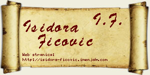 Isidora Fićović vizit kartica
